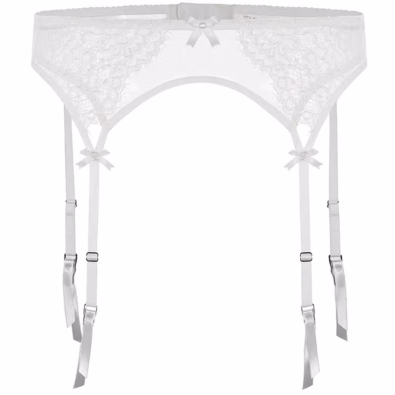 Пояс для чулок Bow Lace, белый, S