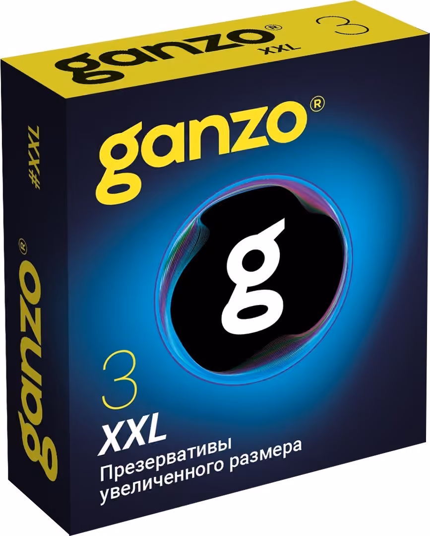 Презервативы Ganzo XXL Black Edition (увеличенного размера), 3шт