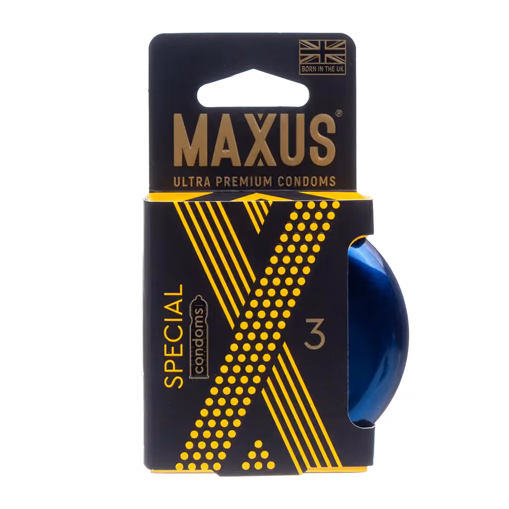 Презервативы Maxus Special, точечно-ребристые в металлическом кейсе, 3 шт.