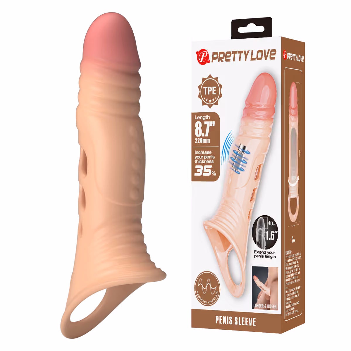 Насадка с вибрацией от Pretty Love, 22 см х 5,5 см