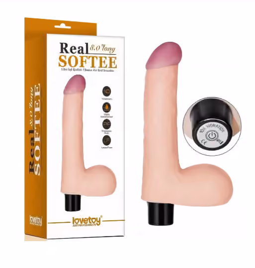 Фаллоимитатор с вибрацией Real Softee, 14 см х 3,8 см