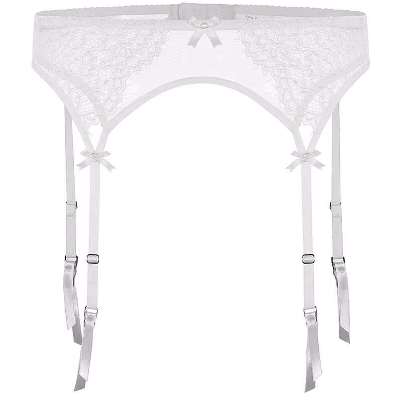 Пояс для чулок Bow Lace, белый, S