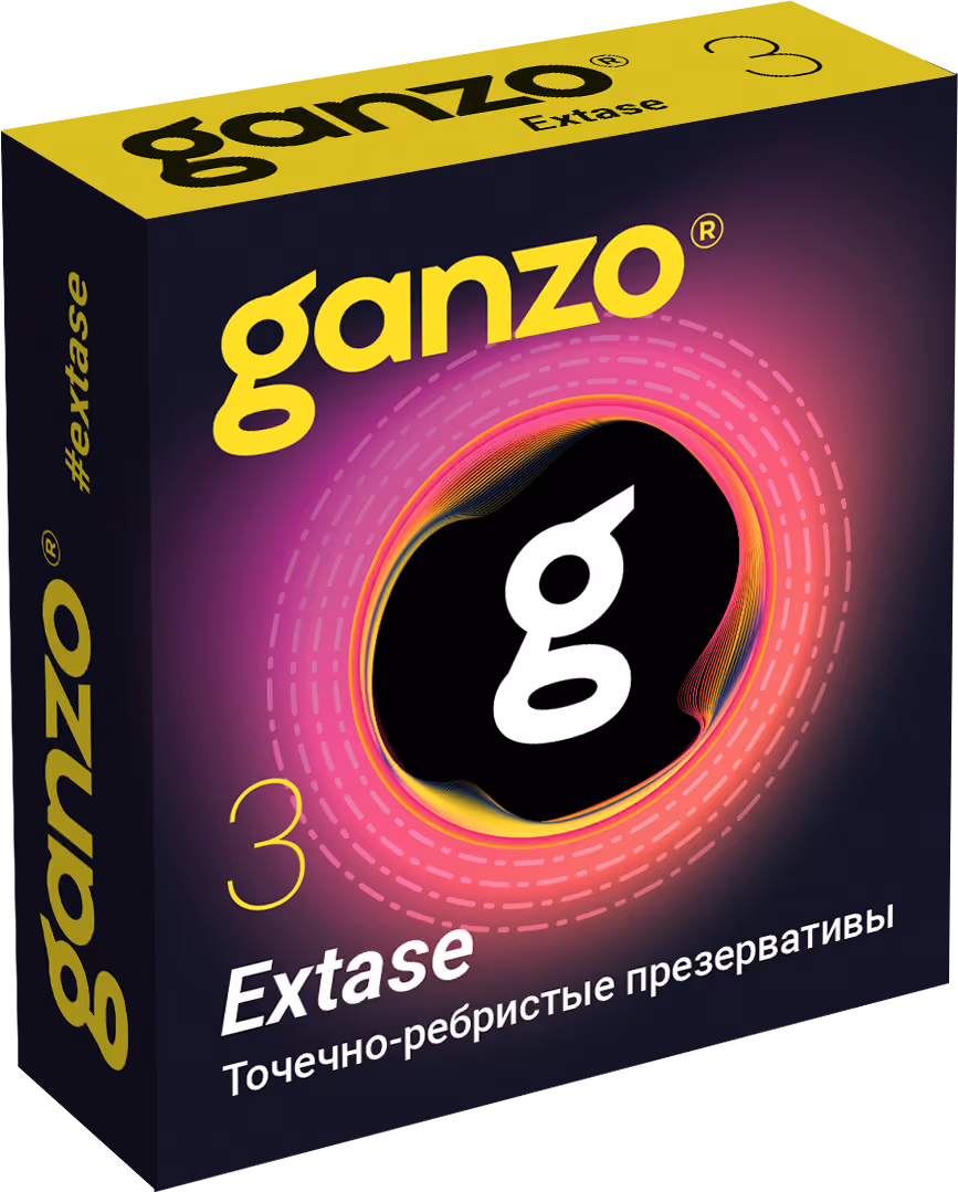 Презервативы «Ganzo» Extase, точечно-ребристые, 3 шт