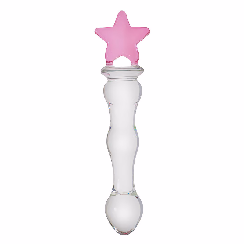 Стеклянный фаллоимитатор Pink Star, 16,4 см х 3,4 см