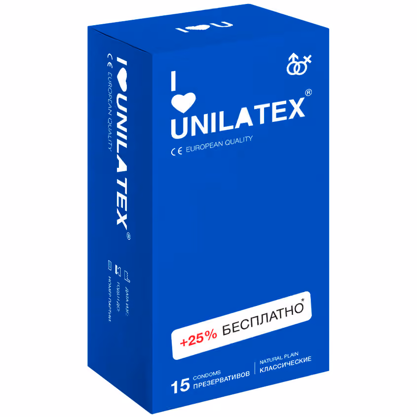 Презервативы Unilatex Natural Plain, классические, 15 шт