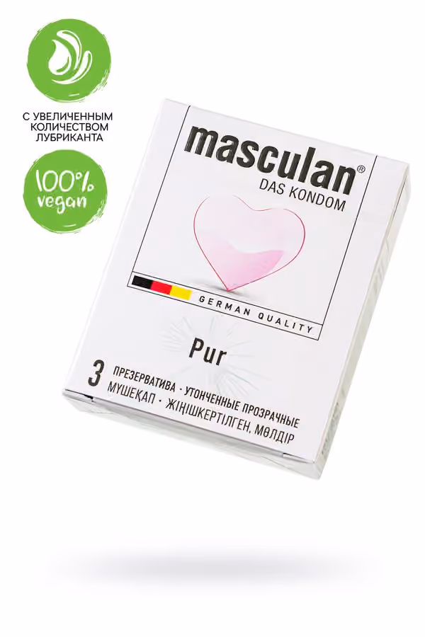 Презервативы Masculan Pur № 3 утонченные, 18,5 см, 5.3 см, 3 шт.
