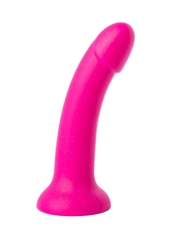 Ярко-розовый фаллоимитатор с блёстками, 16 см х 3,6 см  — купить в #REGION_NAME#