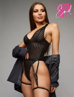 Эротическое боди в полоску, черный — купить в #REGION_NAME#