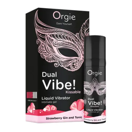 Жидкий вибратор Dual Vibe! Kissable Джин Тоник с Клубникой, 15 мл — купить в Алматы