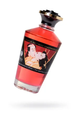 Масло для массажа Shunga Sparkling Strawberry Wine, разогревающее, клубника и шампанское, 100 мл — купить в #REGION_NAME#