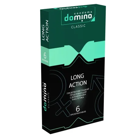 Презервативы Domino Long Action, с анестетиком, 6 шт — купить в Алматы