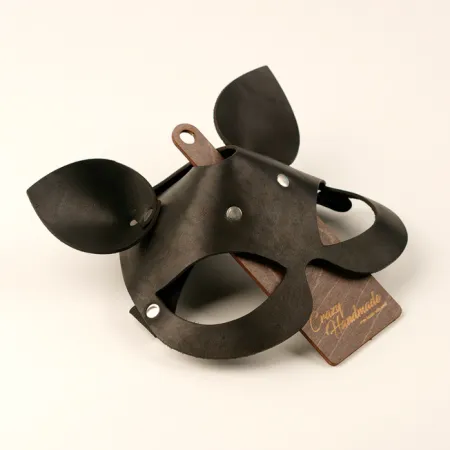 Маска с ушками кошки, натуральная кожа — купить в Алматы