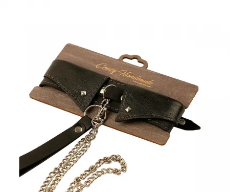 Ошейник- воротник из натуральной кожи с поводком — купить в Алматы