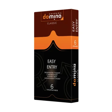 Презервативы Domino Easy Entry, увлажненные, 6 шт — купить в Алматы