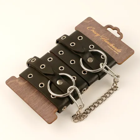Однослойные оковы из натуральной кожи с люверсами — купить в #REGION_NAME#