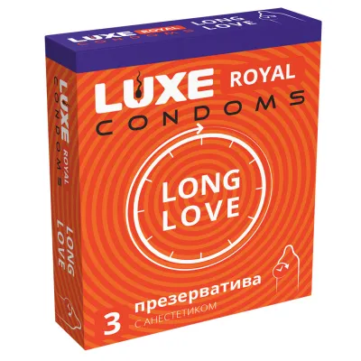 Презервативы Luxe Royal Long Love, с анестетиком, 3 шт — купить в Алматы
