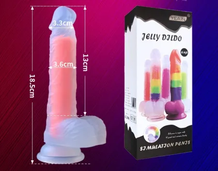 Прозрачный фаллоимитатор Night Sakura 13 см х 3,6 см  — купить в Алматы 3