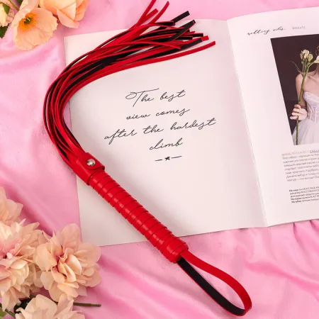 Кожаная плетка 45 см (красная) — купить в Алматы 2