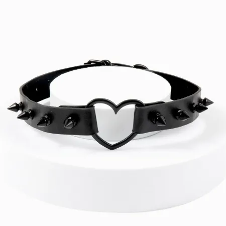 Ошейник с поводком и шипами heart — купить в Алматы 2