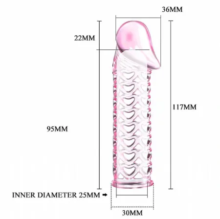 Рельефная насадка на пенис Hearts от Baile — купить в Алматы 2