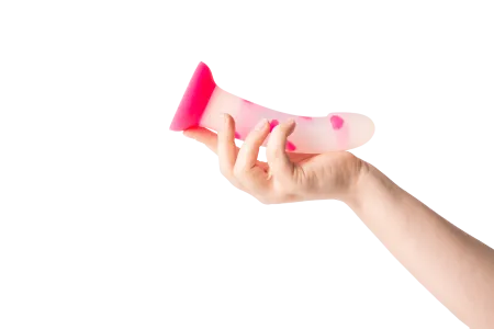 Прозрачный фаллоимитатор с сердечками, 16 см х 3,6 см  — купить в Алматы 4