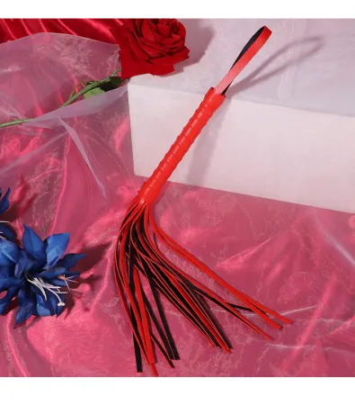 Кожаная плетка 45 см (красная) — купить в Алматы 5