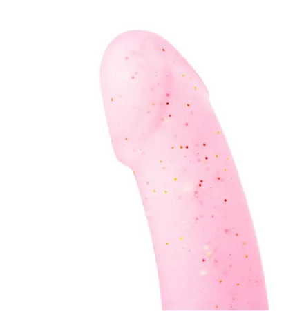 Нежно-розовый фаллоимитатор с блёстками, 16 см х 3,6 см  — купить в Алматы 2