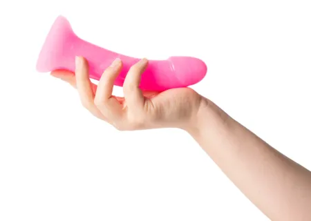 Розово-мраморный фаллоимитатор, 16 см х 3,6 см  — купить в Алматы 4