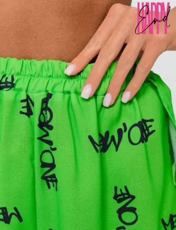 Пижамный костюм с шортами MEOW, зеленый, XL 8