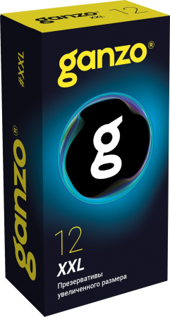 ПРЕЗЕРВАТИВЫ GANZO XXL BLACK EDITION (увеличенного размера), 12шт