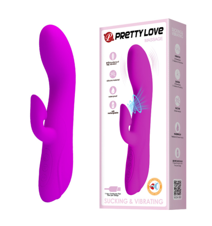 Вибратор-кролик Massage с вакуумной стимуляцией от Pretty Love