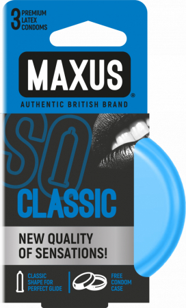 Презервативы Maxus Classic, классические в металлическом кейсе, 3 шт.