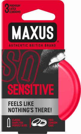Презервативы Maxus Sensitive, ультратонкие в металлическом кейсе, 3 шт.