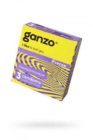 Презервативы Ganzo Sense, тонкие, 18 СМ, 3 шт